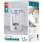 Електрочайник Ardesto EKL-T31GW, White, 1350W, 1.5л, дисковий, скло, індикатор рівня води, підсвічування, відключення при недостатній кількості води - Зображення 6