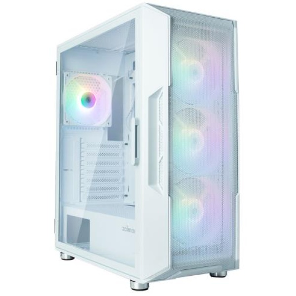 Корпус Zalman i3 NEO, White, Mid Tower, без БЖ, для ATX / Micro ATX / Mini ITX, 2xUSB 3.0 / 1xUSB 2.0, макс. CPU - 162 мм / VGA - 355 мм, 4x120 мм RGB, бічна панель із загартованого скла