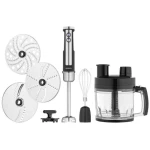 Блендер Ardesto HBSG-1000WHCHSL, Black, 1000W, занурювальний, 5 швидкостей з плавним регулюванням, турборежим, 7 насадок, подрібнювач 2000мл, мірний стакан 600мл, насадки для збивання, нарізання кубиками, картоплі фрі, шаткування, тертя