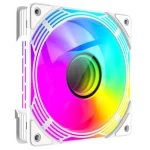 Вентилятор 120 мм, GameMax FN12A-C8I-W, White, 120х120х25 мм, ARGB підсвічування, 800-1600 об/хв, до 31.21 дБ, 4-pin (PWM, 50 см) / 3-pin (ARGB, 50 см), гідродинамічний підшипник