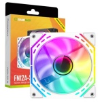 Вентилятор 120 мм, GameMax FN12A-S2I-RW, White, 120х120х25 мм, ARGB підсвічування, 800-1600 об/хв, до 31.21 дБ, 4-pin (PWM) / 3-pin (ARGB), гідродинамічний підшипник - Зображення 5