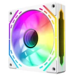 Вентилятор 120 мм, GameMax FN12A-S2I-W, White, 120х120х25 мм, ARGB підсвічування, 800-1600 об/хв, до 31.21 дБ, 4-pin (PWM) / 3-pin (ARGB), гідродинамічний підшипник - Зображення 3