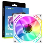 Вентилятор 120 мм, GameMax FN12A-S2I-W, White, 120х120х25 мм, ARGB підсвічування, 800-1600 об/хв, до 31.21 дБ, 4-pin (PWM) / 3-pin (ARGB), гідродинамічний підшипник - Зображення 6