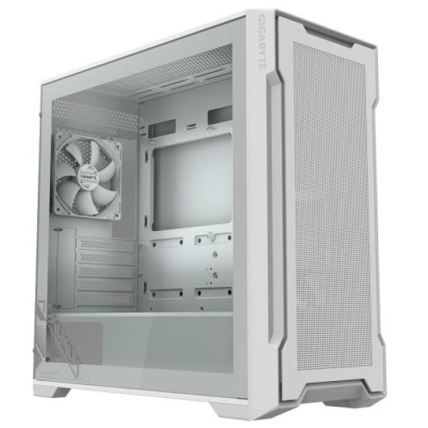 Корпус Gigabyte C102 GLASS, White, Mid Tower, без БЖ, для Micro ATX / Mini ITX, 2xUSB 3.0, макс. CPU - 165 мм / VGA - 410 мм, 2x120 мм, бічна панель із загартованого скла (GB-C102GI)
