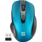 Миша бездротова Defender Prime MB-053, Turquoise, USB, оптична (сенсор PixArt 3065), 800-1600 dpi, 5 кнопок, 1xAA (52054) - Зображення 3
