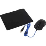Миша Defender Sleipnir GM-927, Black, USB, оптична, 800-6400 dpi, 60 IPS, 5 програмованих кнопок, райдужне підсвічування, 1.5 м, килимок в комплекті (52927) - Зображення 5