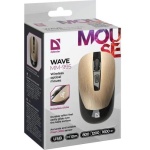 Миша бездротова Defender Wave MM-995, Gold, USB, оптична (сенсор PixArt 3065), 800-1600 dpi, 3 кнопки, 1xAA (52994) - Зображення 6