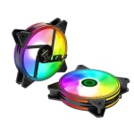 Вентилятор 120 мм, GameMax RQ300, Black, 3 шт, 120х120х25 мм, ARGB підсвічування, 600-1100 об/хв, до 21 дБ, 3-pin / Molex / 3-pin (ARGB), гідродинамічний підшипник, пульт ДК - Зображення 4