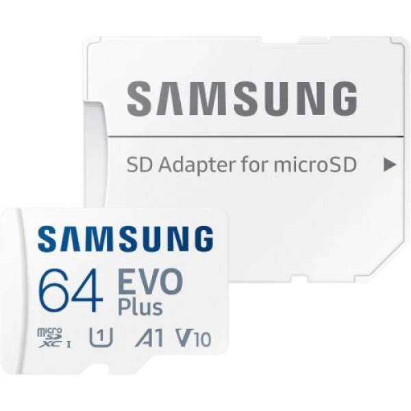 Карта пам'яті microSDXC, 64Gb, Samsung EVO Plus, Class10 UHS-I U1 V10 A1, SD адаптер, до 160 МБ/с (MB-MC64SA/EU)