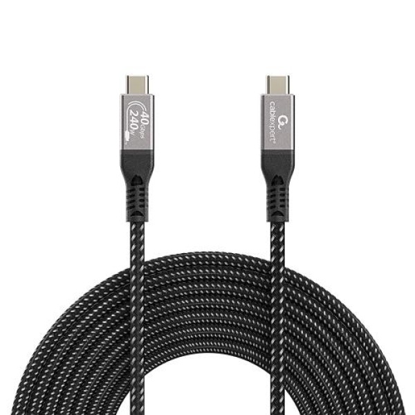 Кабель Type-C - Type-C, 1.5 м, Black, Cablexpert, 240 Вт, 5A (CCBP-USB4-CMCM240-1.5M)