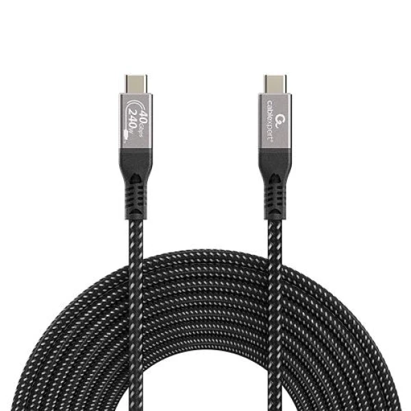 Кабель Type-C - Type-C, 1.5 м, Black, Cablexpert, 240 Вт, 5A (CCBP-USB4-CMCM240-1.5M)
