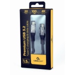 Кабель Type-C - Type-C, 1.5 м, Black, Cablexpert, 100 Вт, 5A (CCBP-USB3-CMCM100-1.5M) - Зображення 2