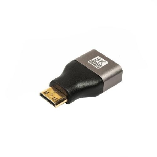 Перехідник miniHDMI (M) - HDMI (F), Cablexpert, Black, V2.1, 8K (AP-HDMI8K-FC)