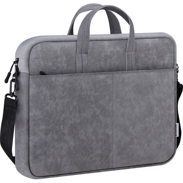 Сумка для ноутбука 15.6" Defender Solid, Grey, екошкіра, 410х310х40 мм (26088)