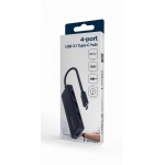 Хаб USB Cablexpert UHB-CM-U3P4-02, Black, Type-C 3.1 - 4xUSB 3.1, кабель 15 см - Зображення 2