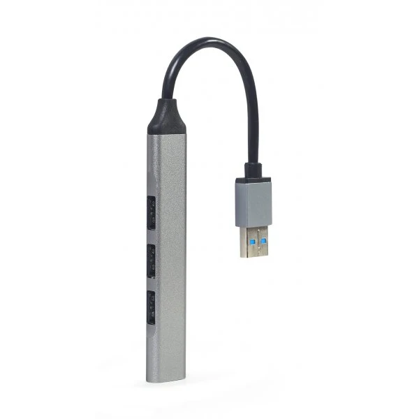 Хаб USB Gembird UHB-U3P1U2P3-02, Grey, USB 3.1 - 1xUSB 3.1 / 3xUSB 2.0, кабель 13 см, алюмінієвий корпус