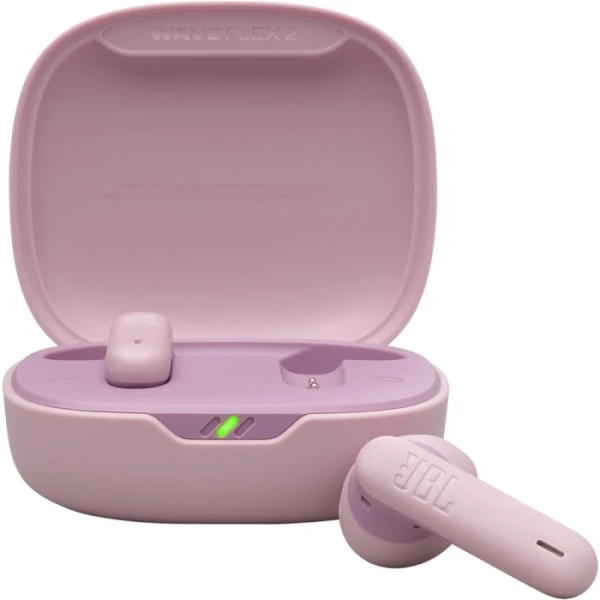 Навушники JBL Wave Flex 2, Pink, Bluetooth, мікрофон, ємність акумулятора навушника 45 мА·ч, чохол з функцією зарядки (JBLWFLEX2PIK)