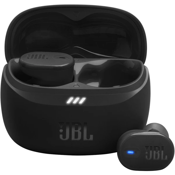 Навушники бездротові JBL Tune Buds 2, Black, Bluetooth, мікрофон, акумулятор 68 mAh, чохол з функцією зарядки, технологія "JBL Pure Bass Sound" (JBLTBUDS2BLK)