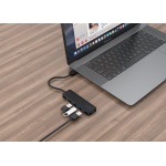 Хаб USB Gembird UHB-U3P4P-02, Black, USB 3.1 - 4xUSB 3.1, кабель 15 см, додаткове живлення через Type-C порт - Зображення 3