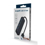 Хаб USB Gembird UHB-U3P4P-02, Black, USB 3.1 - 4xUSB 3.1, кабель 15 см, додаткове живлення через Type-C порт - Зображення 4