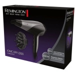 Фен Remington D3190S, Black, 2200W, 2 швидкості, 3 режими, іонізація, стандартний концентратор (11мм), дифузор (45761560100) - Зображення 3