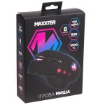 Миша Maxxter McG-9B-I825, Black, USB, оптична (сенсор Instant A825+D26), 800 - 12 800 dpi, 9 кнопок, RGB підсвічування, перемикачі Huano, покриття Soft Touch, 1.8 м - Зображення 5