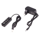 Хаб USB Maxxter HU2A-4P-AC-03, Black, USB 2.0 - 4xUSB 2.0, кабель 1 м, блок живлення - Зображення 3