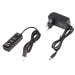 Хаб USB Maxxter HU2A-4P-AC-03, Black, USB 2.0 - 4xUSB 2.0, кабель 1 м, блок живлення - Зображення 3