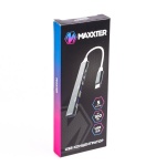 Хаб USB Maxxter HU3C-4P1PD-01, Grey, Type-C 3.0 - 1xType-C 3.0 (100 Вт) / 1xType-C 2.0 / 1xUSB 3.0 / 2xUSB 2.0, кабель 12 см, алюмінієвий корпус - Зображення 4