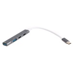 Хаб USB Maxxter HU3C-4P-03, Grey, Type-C 3.0 - 2xType-C 2.0 / 1xUSB 3.0 / 1xUSB 2.0, кабель 12 см, алюмінієвий корпус - Зображення 2