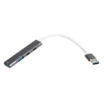 Хаб USB Maxxter HU3A-4P-03, Grey, USB 3.0 - 2xType-C 2.0 / 1xUSB 3.0 / 1xUSB 2.0, кабель 13 см, алюмінієвий корпус - Зображення 2