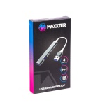 Хаб USB Maxxter HU3A-4P-03, Grey, USB 3.0 - 2xType-C 2.0 / 1xUSB 3.0 / 1xUSB 2.0, кабель 13 см, алюмінієвий корпус - Зображення 4