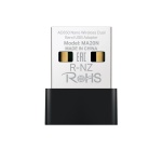 Мережевий адаптер Mercusys MA20N, Black, USB, WiFi 5, 5 GHz (433 Мбіт/с) / 2.4 GHz (200 Мбіт/с), Nano, 1 внутрішня антена