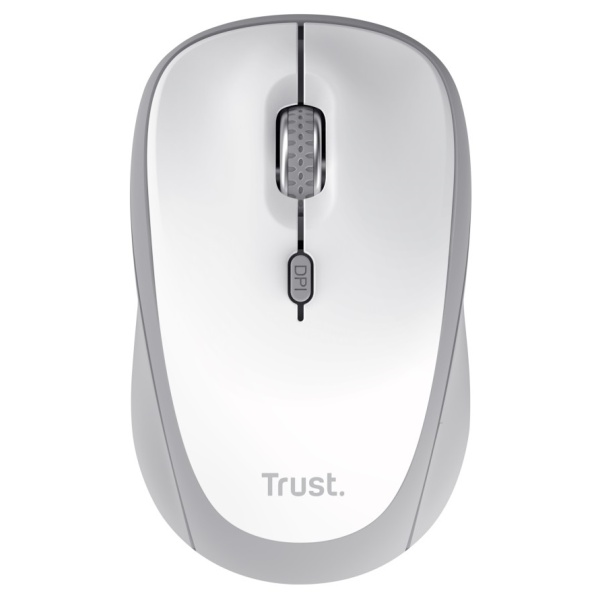 Миша бездротова Trust Yvi+, White, Bluetooth / USB 2.4 GHz, оптична, 800 - 1600 dpi, 3 кнопки, 1xAA (25454)