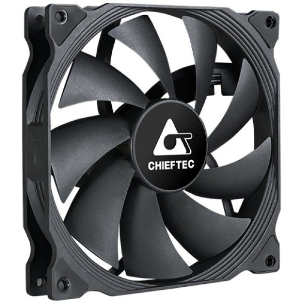 Вентилятор 140 мм, Chieftec, Black, 140x140x25 мм, до 1200 об/хв, до 20.1 дБ, 4-pin (PWM), гідродинамічний підшипник (ZF-1425PWM)