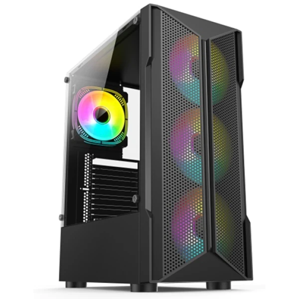 Корпус GTL Gaming "Trinity", Black, без БЖ, Mid Tower, ATX / Micro ATX / Mini ITX, 1xUSB 3.0 / 2xUSB 2.0, макс. CPU - 150 мм / VGA - 280 мм, 3x120 мм ARGB, бічна панель із загартованого скла (GTL1805)