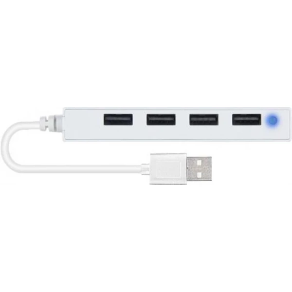 Хаб USB Speedlink Snappy Slim, White, USB 2.0 - 4xUSB 2.0, кабель 20 см (SL-140000-WE)