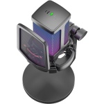 Мікрофон Fifine Q6, Black, USB, підключення дротове, кабель 2 м, RGB підсвічування, - 43 дБ, з регулятором чутливості, з антивібраційним кріпленням та поп-фільтром, дискова стійка - Зображення 7
