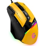 Миша GamePro GM300Y, Yellow/Black, USB, оптична (сенсор Instant 725F), 800-7200 dpi, 8 кнопок, RGB підсвічування, перемикачі Huano, 1.5 м - Зображення 2