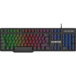 Клавіатура GamePro GK380, Black, USB, мембранна, RGB-підсвічування, 104 кнопки, 1.5 м, UK/EN