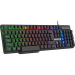 Клавіатура GamePro GK380, Black, USB, мембранна, RGB-підсвічування, 104 кнопки, 1.5 м, UK/EN - Зображення 3