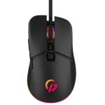 Миша GamePro GM340, Black, USB, оптична (сенсор Instant 725F), 7200 dpi, 7 кнопок, RGB підсвічування, кабель 1.5 м, перемикачі Huano