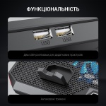 Підставка для ноутбука до 18" GamePro CP890, Black, RGB підсвічування, 6 x 70 мм вентилятор (2500 rpm), LCD-дисплей, метал/пластик, 2xUSB 2.0, 396 х 286 х 28 мм, 1000 г, регулювання швидкості вентиляторів та кута нахилу - Зображення 9