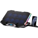 Підставка для ноутбука до 21" GamePro CP870, Black, RGB підсвічування, 8 x 70 мм вентилятор (2400 rpm), LCD-дисплей, метал/пластик, 2xUSB 2.0, 412 х 295 х 40 мм, 1100 г, регулювання швидкості вентиляторів та кута нахилу - Зображення 3