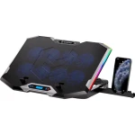 Підставка для ноутбука до 21" GamePro CP870, Black, RGB підсвічування, 8 x 70 мм вентилятор (2400 rpm), LCD-дисплей, метал/пластик, 2xUSB 2.0, 412 х 295 х 40 мм, 1100 г, регулювання швидкості вентиляторів та кута нахилу - Зображення 3