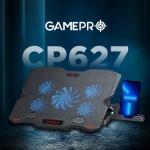 Підставка для ноутбука до 15.6" GamePro CP627, Black, RGB підсвічування, 1 х 125 мм, 4 х 60 мм вентилятор (28 dB 3200 rpm), метал/пластик, 2xUSB 2.0, 360 x 255 x 28 мм, 800 г - Зображення 5
