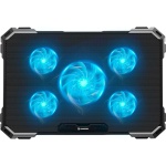 Підставка для ноутбука до 21" GamePro CP485, Black, RGB підсвічування, 1 х 120 мм, 4 х 70 мм вентилятор (15 dB 2400 rpm), метал/пластик, 2xUSB 2.0, 420 х 290 х 31 мм, 800 г, регулювання швидкості вентиляторів та кута нахилу - Зображення 3