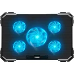 Підставка для ноутбука до 21" GamePro CP485, Black, RGB підсвічування, 1 х 120 мм, 4 х 70 мм вентилятор (15 dB 2400 rpm), метал/пластик, 2xUSB 2.0, 420 х 290 х 31 мм, 800 г, регулювання швидкості вентиляторів та кута нахилу - Зображення 3