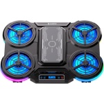 Підставка для ноутбука до 18" GamePro CP1450, Black, RGB підсвічування, 4 х 100 мм, 1 х 80 мм вентилятор (18 dB, 1350 rpm), LCD-дисплей, алюміній/пластик, 2xUSB 2.0, 410 x 285 x 40 мм, 1100 г, регулювання швидкості вентиляторів та кута нахилу - Зображення 2