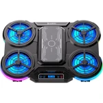Підставка для ноутбука до 18" GamePro CP1450, Black, RGB підсвічування, 4 х 100 мм, 1 х 80 мм вентилятор (18 dB, 1350 rpm), LCD-дисплей, алюміній/пластик, 2xUSB 2.0, 410 x 285 x 40 мм, 1100 г, регулювання швидкості вентиляторів та кута нахилу - Зображення 2